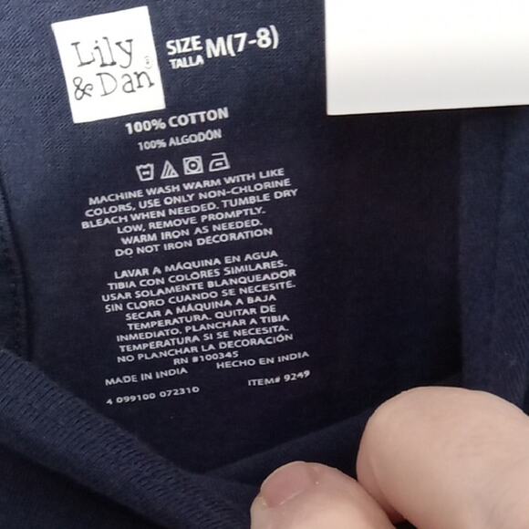 NWT Lily & Dan Girls Size Medium Navy-Blue Girls' Dress with Rainbow and Unicorn - Picture 2 of 8